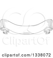 Clipart Of A Vintage Black And White Engraved Styled Blank Ribbon Banner 2 Royalty Free Vector Illustration