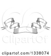 Clipart Of A Vintage Black And White Engraved Styled Blank Ribbon Banner 8 Royalty Free Vector Illustration
