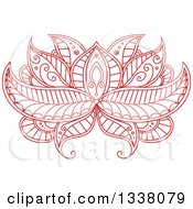 Poster, Art Print Of Beautiful Red Henna Lotus Flower 4