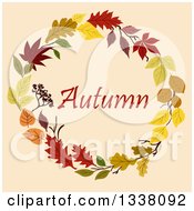 Clipart Of A Colorful Autumn Leaf Wreath With Text 2 Royalty Free Vector Illustration