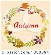 Poster, Art Print Of Colorful Autumn Leaf Wreath With Text 7