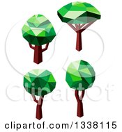 Clipart Of Low Poly Geometric Trees 3 Royalty Free Vector Illustration