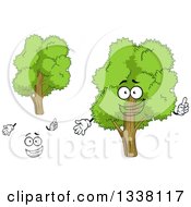Clipart Of A Cartoon Face Hands And Trees 4 Royalty Free Vector Illustration