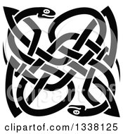 Poster, Art Print Of Black Celtic Knot Snakes