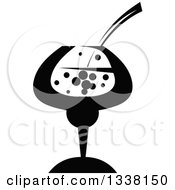Clipart Of A Black And White Cocktail Beverage 5 Royalty Free Vector Illustration