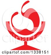 Clipart Of A Red Cocktail Beverage With An Apple Royalty Free Vector Illustration