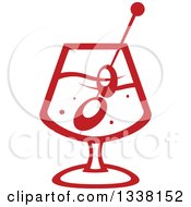 Clipart Of A Red Cocktail Beverage With Olives Royalty Free Vector Illustration