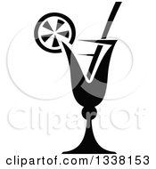 Clipart Of A Black And White Cocktail Beverage 3 Royalty Free Vector Illustration