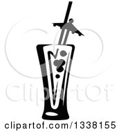 Clipart Of A Black And White Cocktail Beverage 4 Royalty Free Vector Illustration