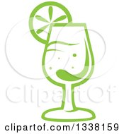 Poster, Art Print Of Green Cocktail Beverage With A Lime Slice