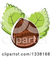 Cartoon Hazelnut And Leaves