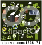 Clipart Of Flat Design Green Energy And Ecology Icons Royalty Free Vector Illustration by Vector Tradition SM