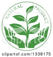 Seedling Plant Over Green Hands Natural Product Label 2