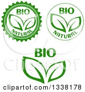 Poster, Art Print Of Green Leaf And Bio Labels