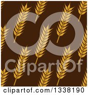 Poster, Art Print Of Seamless Background Patterns Of Gold Wheat On Brown 4