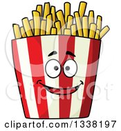 Poster, Art Print Of Cartoon Striped Container Of French Fries Character