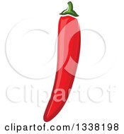 Clipart Of A Cartoon Red Chili Pepper 2 Royalty Free Vector Illustration