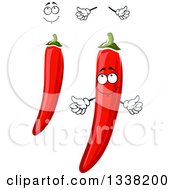 Poster, Art Print Of Cartoon Face Hands And Red Chili Peppers