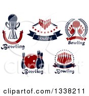 Clipart Of Bowling Designs With Text Royalty Free Vector Illustration