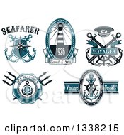 Clipart Of Nautical Designs With Text Royalty Free Vector Illustration