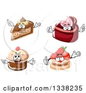 Clipart Of Cartoon Dessert Characters Royalty Free Vector Illustration