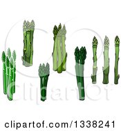 Clipart Of Cartoon Asparagus Stalks 2 Royalty Free Vector Illustration