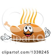 Clipart Of A Steamy Hot Roasted Turkey Or Chicken Character Royalty Free Vector Illustration