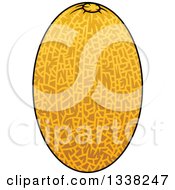 Clipart Of A Cartoon Cantaloupe Melon Royalty Free Vector Illustration