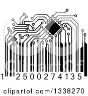 Clipart Of A Black And White Circuit Board Bar Code Royalty Free Vector Illustration by Vector Tradition SM