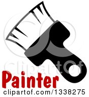 Poster, Art Print Of Black Paintbrush Over Red Text