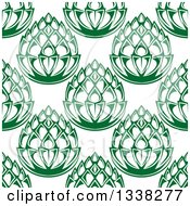 Poster, Art Print Of Seamless Background Pattern Of Green Beer Hops 2