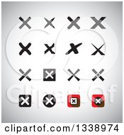 Poster, Art Print Of Negation Rejection Or No X Mark App Icon Design Elements On Shading