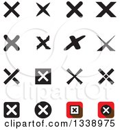 Clipart Of Negation Rejection Or No X Mark App Icon Design Elements Royalty Free Vector Illustration