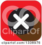 Poster, Art Print Of White Negation X Mark In A Black Circle On A Red Rounded Corner Square App Icon Design Element