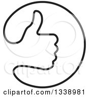 Poster, Art Print Of Black And White Thumb Up Like App Icon Design Element 2