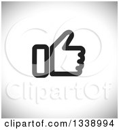 Poster, Art Print Of Black And White Thumb Up Like App Icon Design Element Over Gray Shading