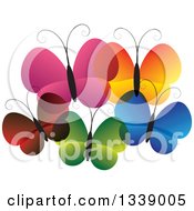 Clipart Of A Family Of Colorful Butterflies Royalty Free Vector Illustration