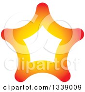 Poster, Art Print Of Gradient Orange Star