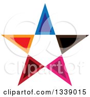 Clipart Of A Colorful Star Royalty Free Vector Illustration