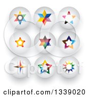 Poster, Art Print Of Colorful Star Round Shaded App Icon Design Elements 2
