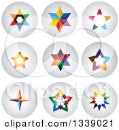 Poster, Art Print Of Colorful Star Round Shaded App Icon Design Elements