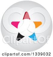 Clipart Of A Colorful Star Round Shaded App Icon Design Element 3 Royalty Free Vector Illustration