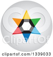 Clipart Of A Colorful Star Round Shaded App Icon Design Element 2 Royalty Free Vector Illustration