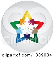 Clipart Of A Colorful Star With Arrows Round Shaded App Icon Design Element Royalty Free Vector Illustration