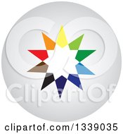 Clipart Of A Colorful Star Round Shaded App Icon Design Element 6 Royalty Free Vector Illustration