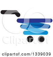 Poster, Art Print Of Blue Shopping Cart Retail Icon