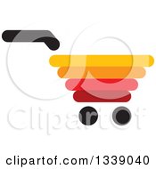 Poster, Art Print Of Red Yellow Black And Orange Shopping Cart Retail Icon