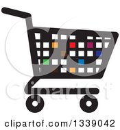 Poster, Art Print Of Colorful Pixel Or Tile Shopping Cart Retail Icon