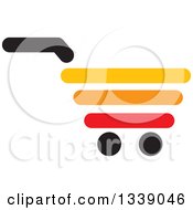Poster, Art Print Of Red Yellow Black And Orange Shopping Cart Retail Icon 2
