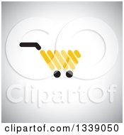 Yellow Shopping Cart Retail Icon Over Shading